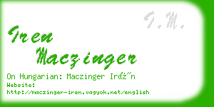 iren maczinger business card